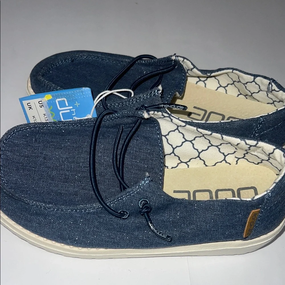 NWT Hey Dude Navy Blue Casual Slip-Ons size k13 - Picture 6 of 8